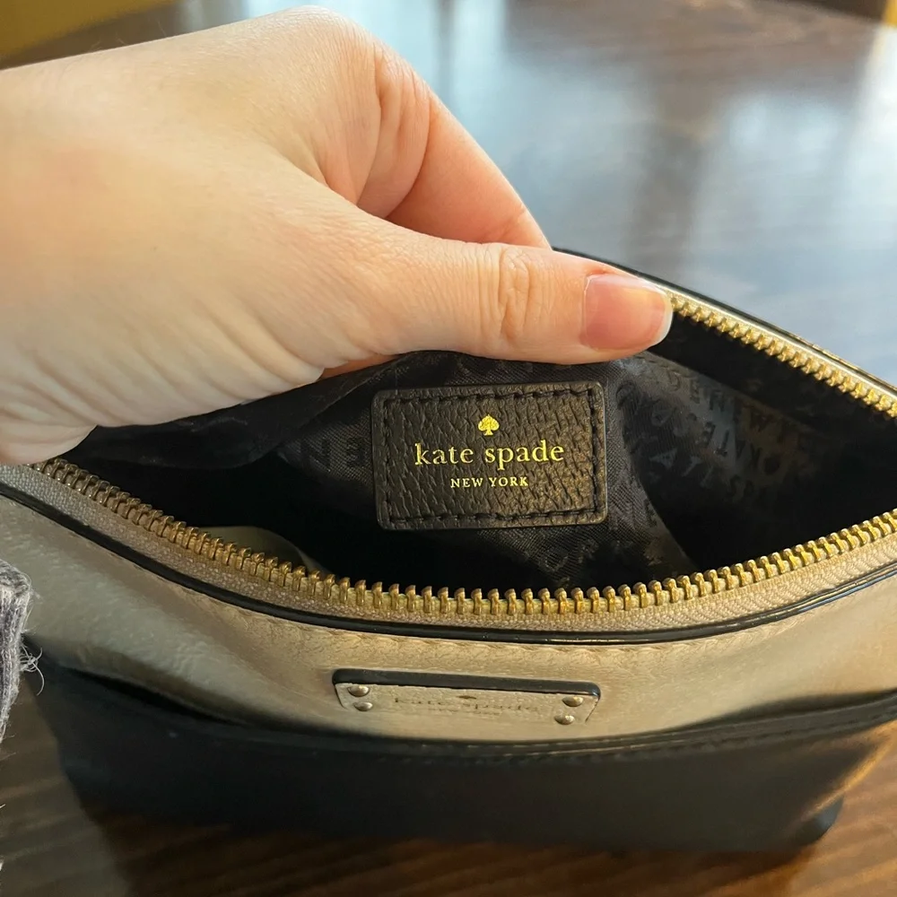kate spade Two-Tone Black and Cream Pebbled Leather Crossbody